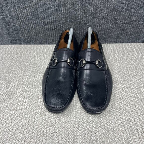 Magnanni Bit Driving Loafers Slip On Dress Shoes Black Leather Mens 9.5 M main image 7